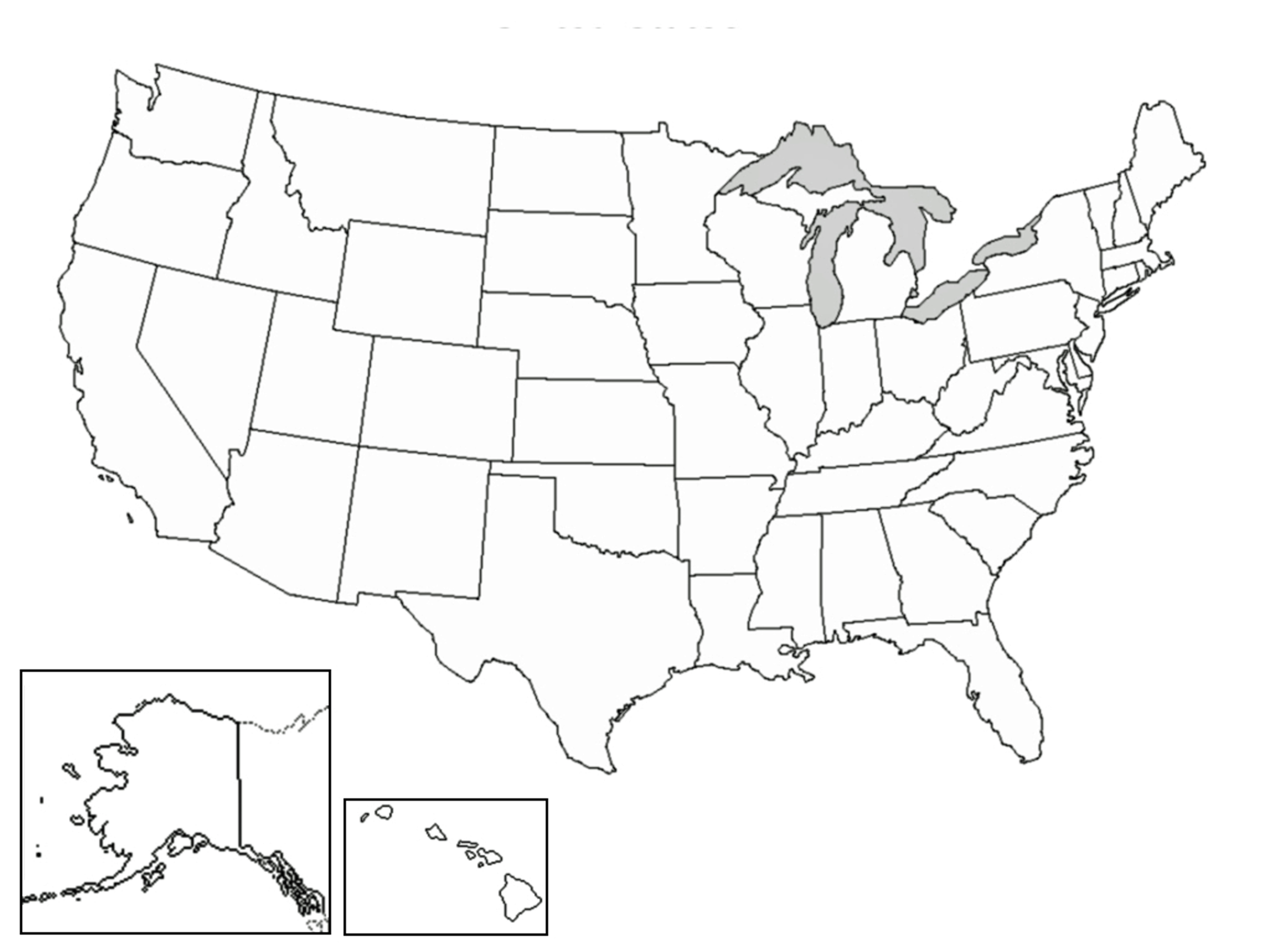 United States Map Without Names - Map